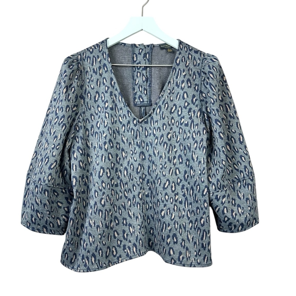 Current Air Gray Leopard Print Women's Sz M Top